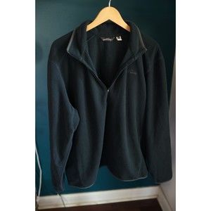 Eddie Bauer Mens Dark Blue/Green XL Half Zip Mock Neck Long Sleeve Sweatshirt